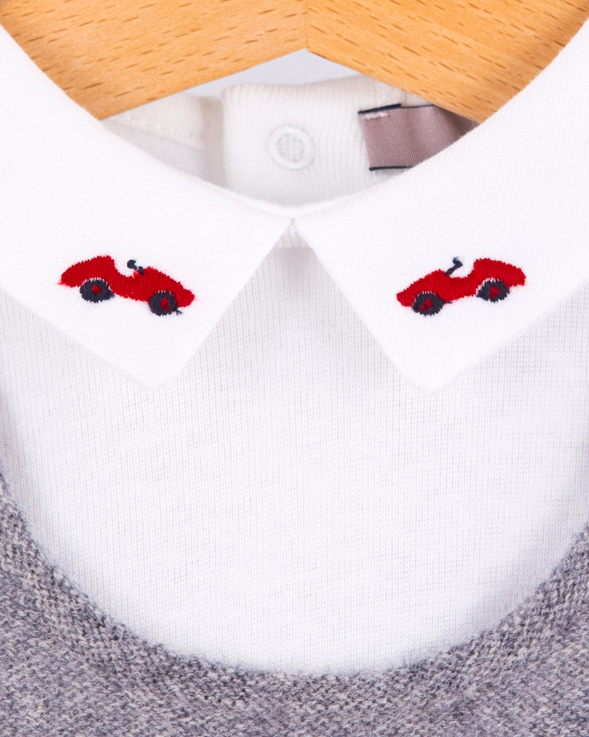 Italian Embroidered Red Car Onesie